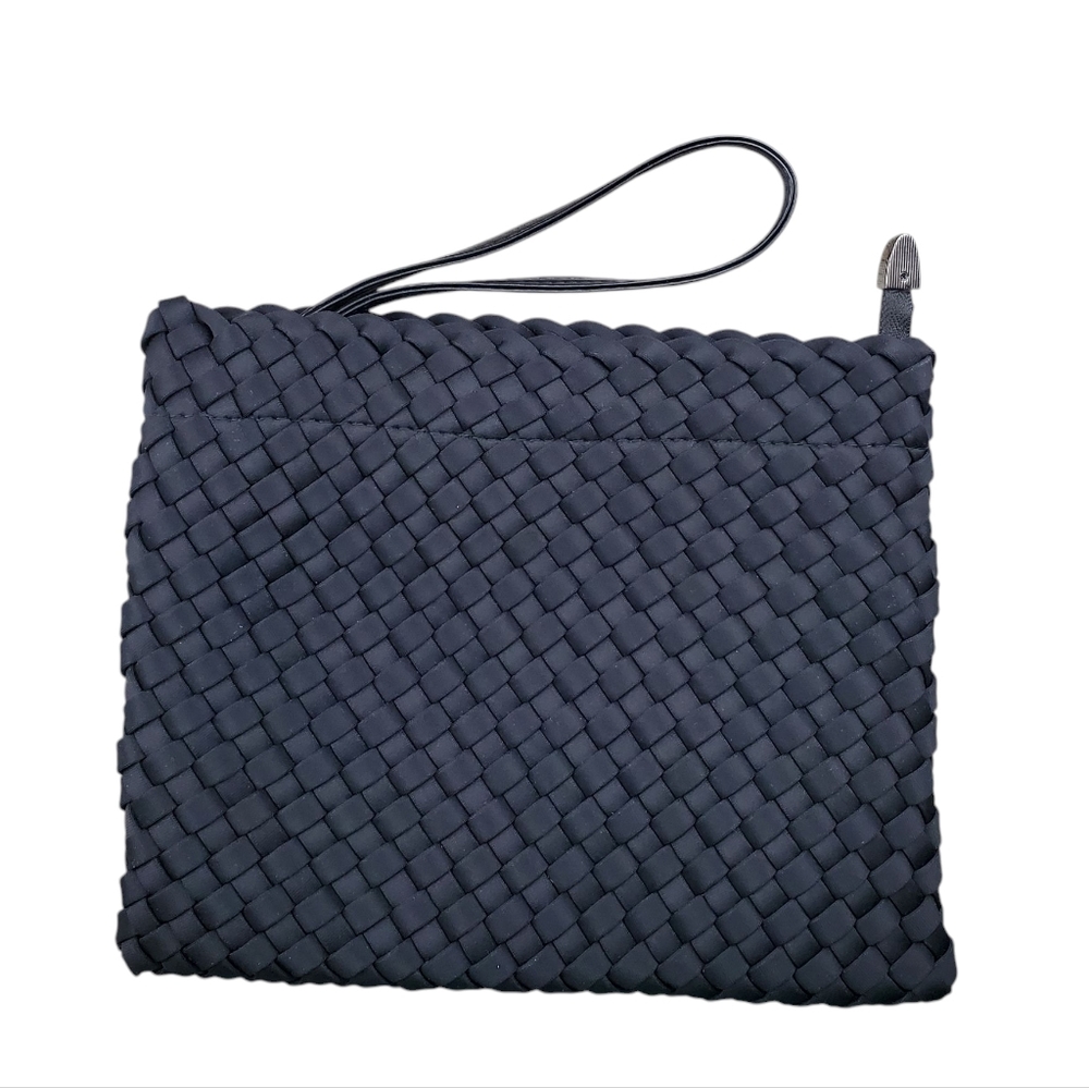 BINDYA NEW YORK Black Woven Neoprene Wristlet Pouch